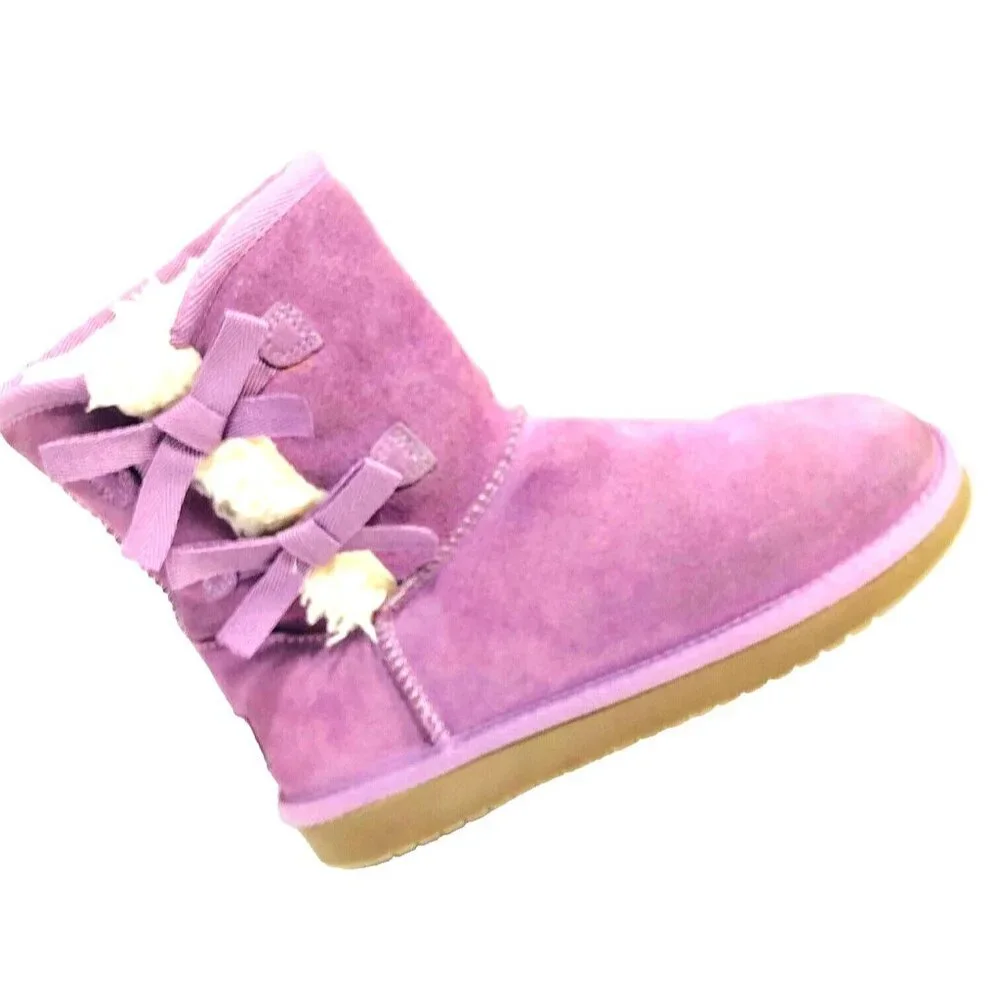 UGG Koolaburra Suede Victoria Short Boots Girl's 3 Lavndr Suede Sheepskin Lined